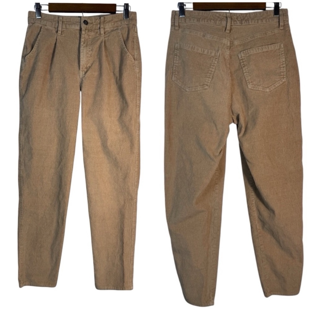 Hollister Corduroy Brown/Tan Ultra High Rise Mom Jeans Women’s Size 28